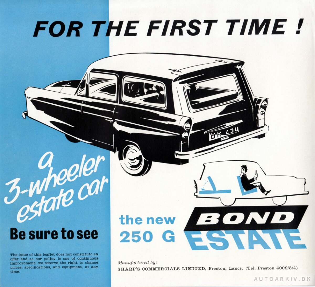 BOND bilbrochure, auto katalog, auto prospekt, automobile literature